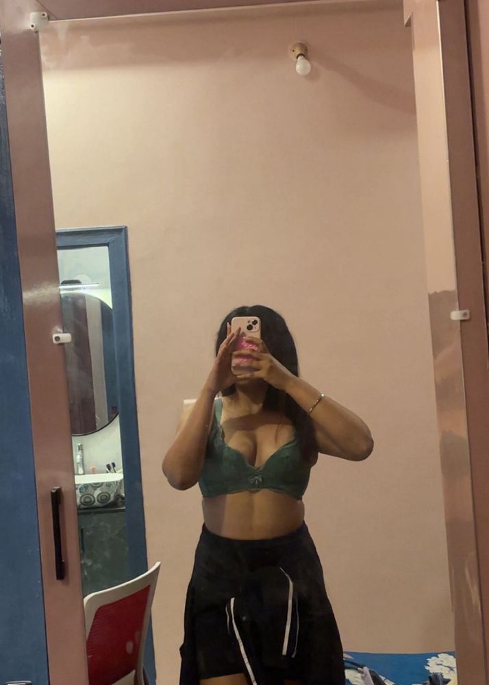 Green Padded Pushup Bra (Non Wired)