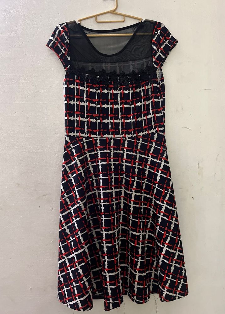 Checkered Fit &amp; Flare Dress
