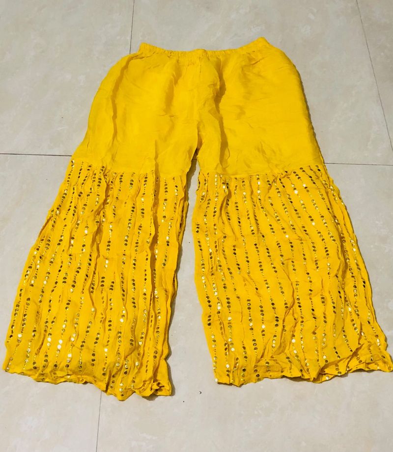 Designer Sharara yellow