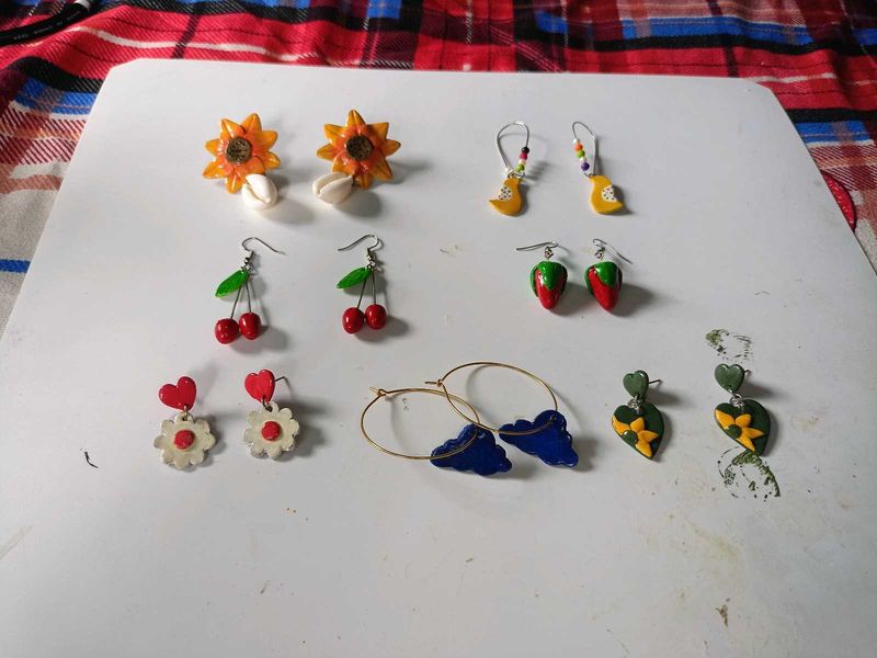 Funky Handmade Polymer Clay Earrings