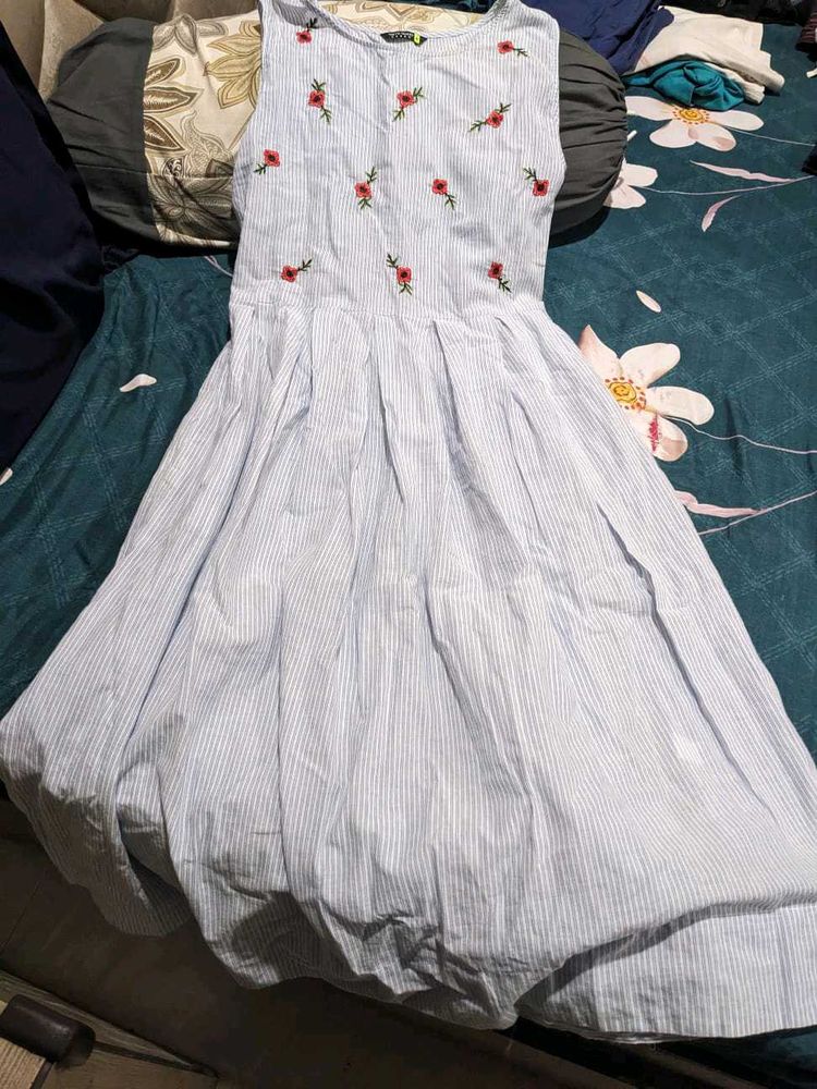 Tokyo Talkies Floral Striped Midi DRESS