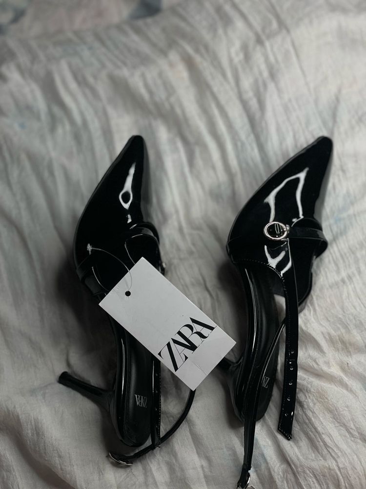 Zara slingback buckle heels