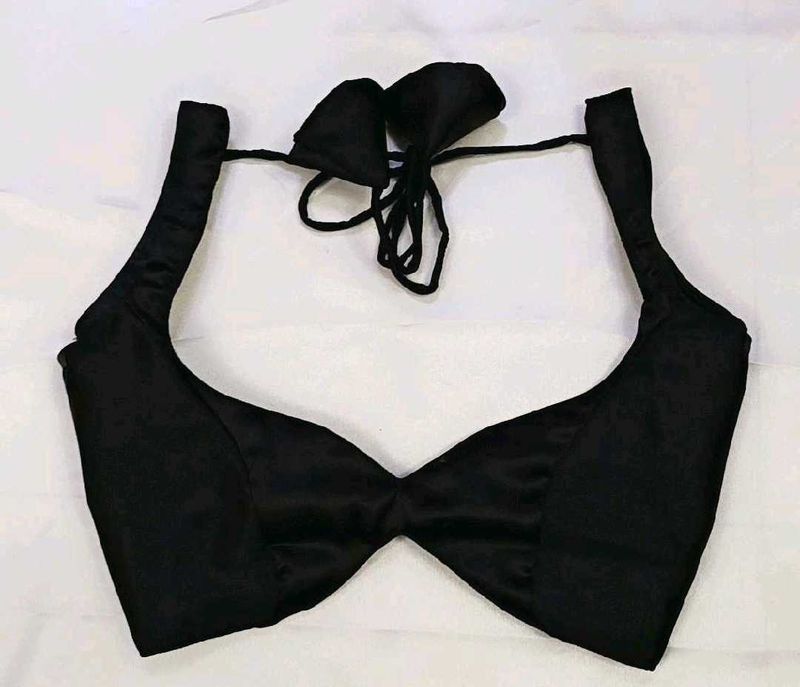 Satin Non Padded 1 Back Hook Deep Neck Blouse