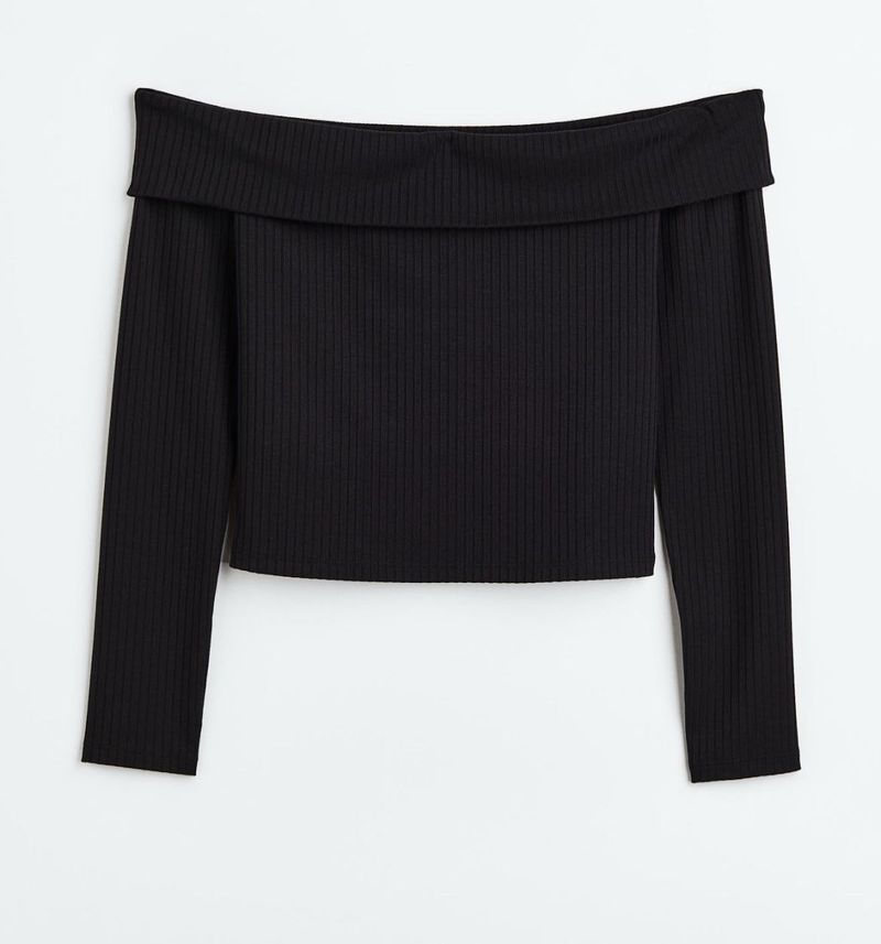 H&amp;m off the shoulder ribbed top