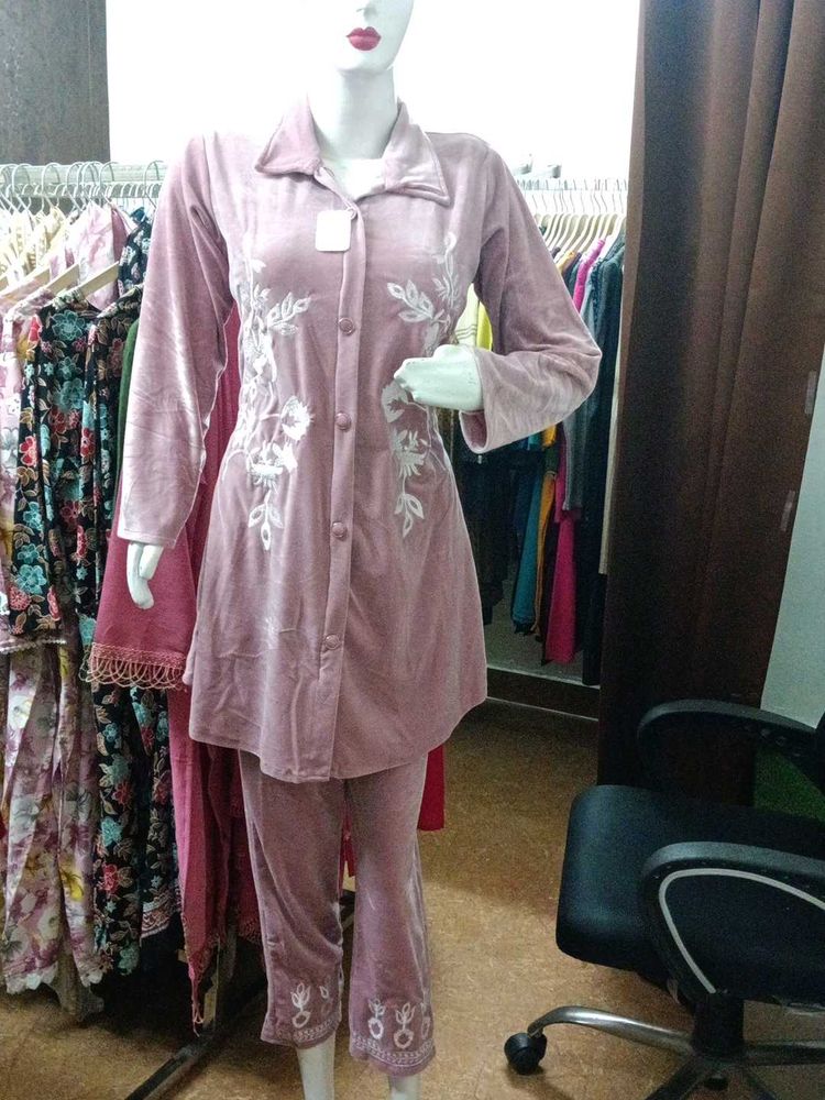 Party Wear Velvet Embroidered coord Set