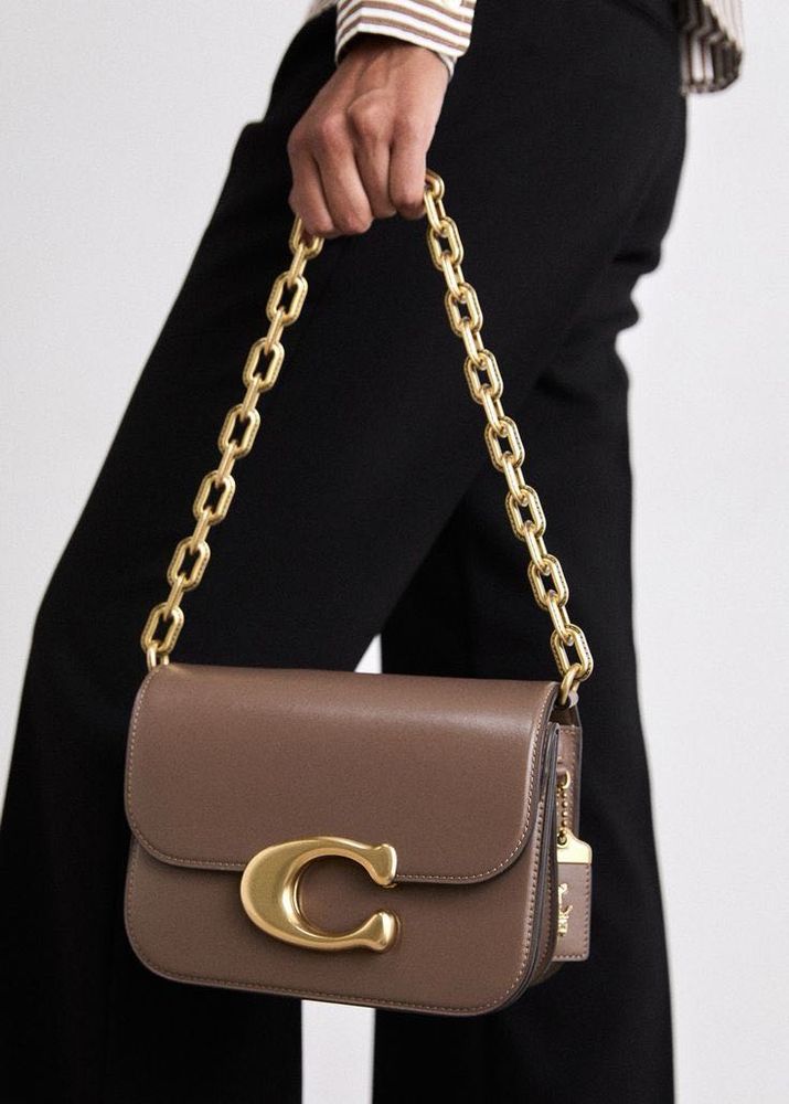Coach Idol Canvas and Glovetanned Leather Shoulder