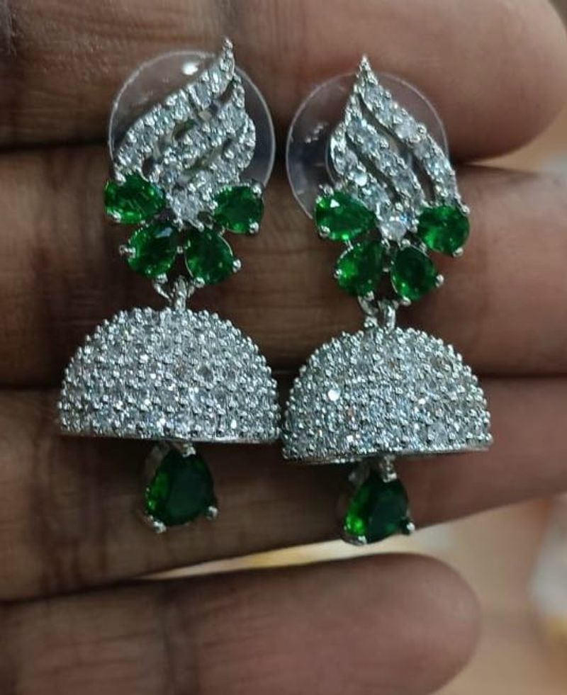 Emerald Green Jhumka Earrings