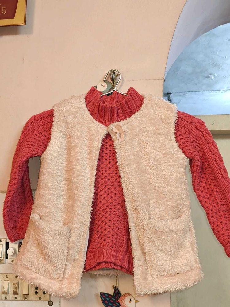 Max High Neck Sweater With Fur Jacket