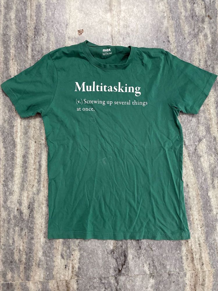 Aquatic Green Max Slim Fit Graphic Tshirt