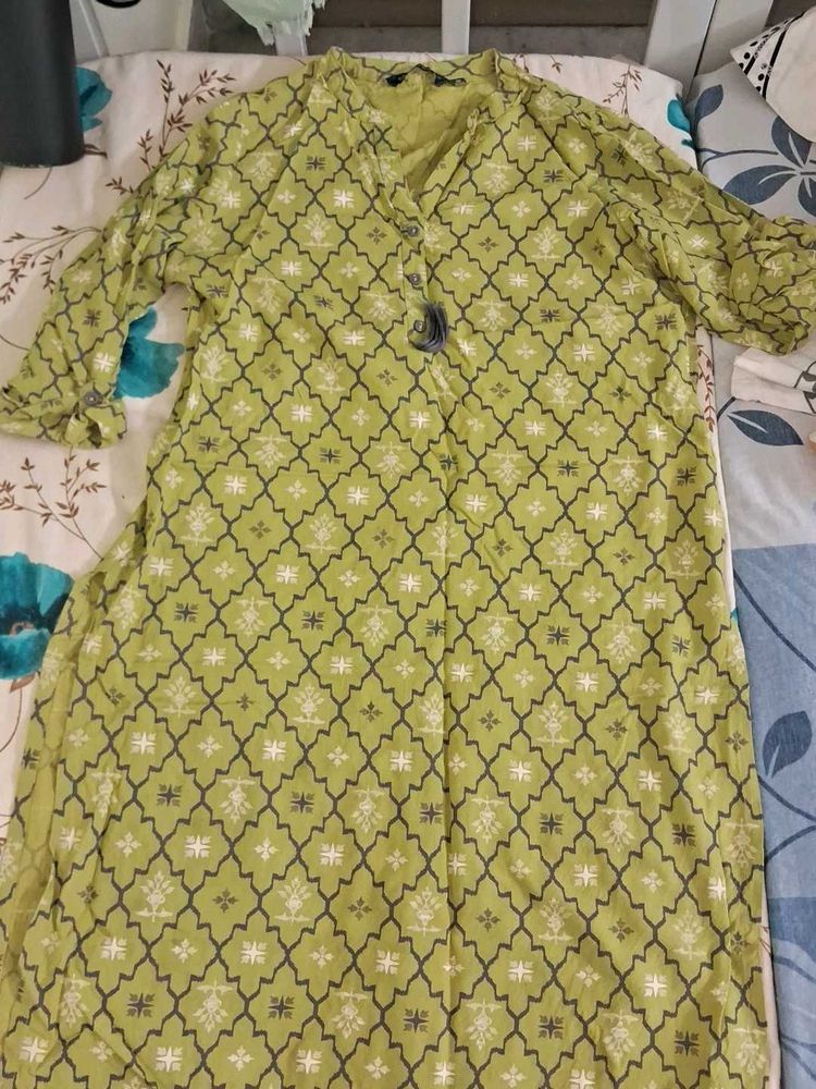 Stylish Green Printed Kurta