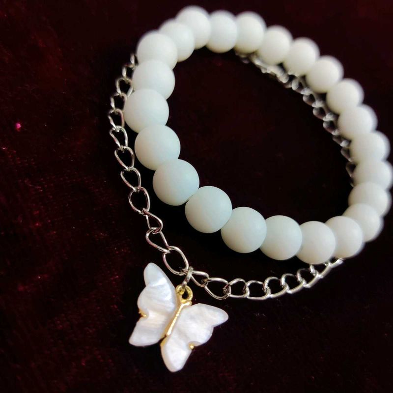 Butterfly Charm Beaded Bracelet