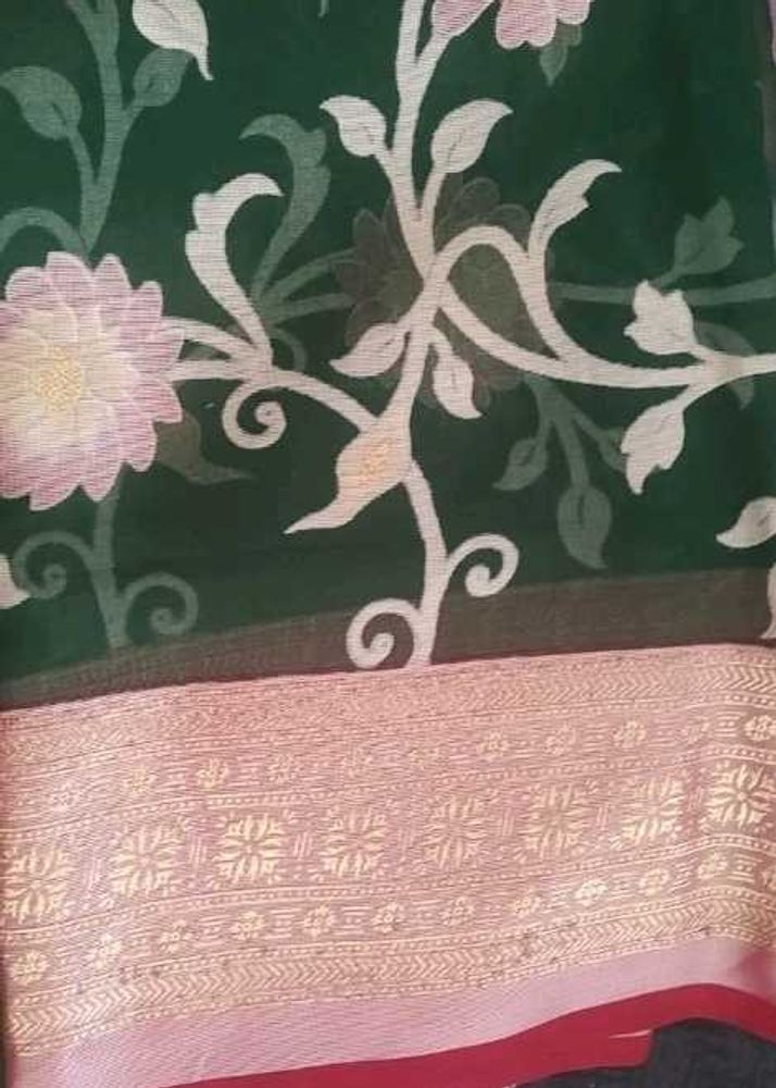 Banarasi Green &amp; Pink  Saree
