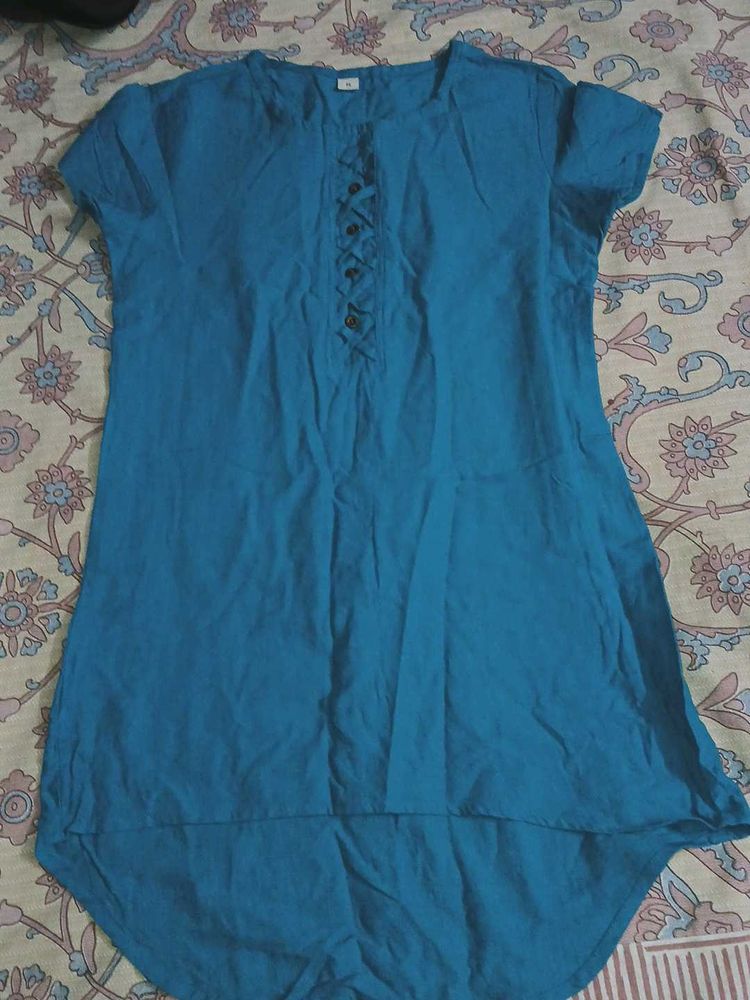 Teal High-Low Tunic Top