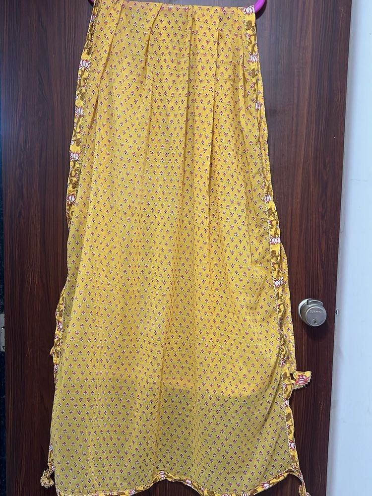 Yellow &amp; Red Printed Dupatta