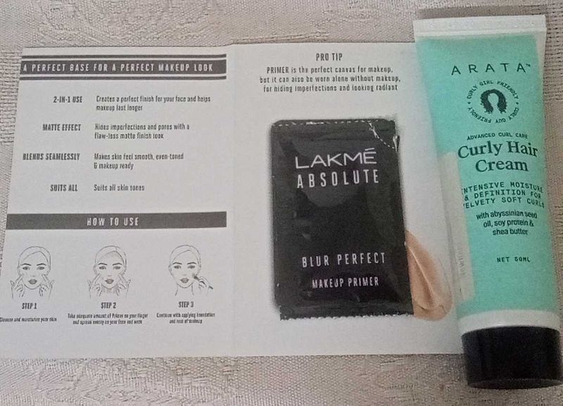 Lakme Primer &amp; Arata Curly Hair Cream