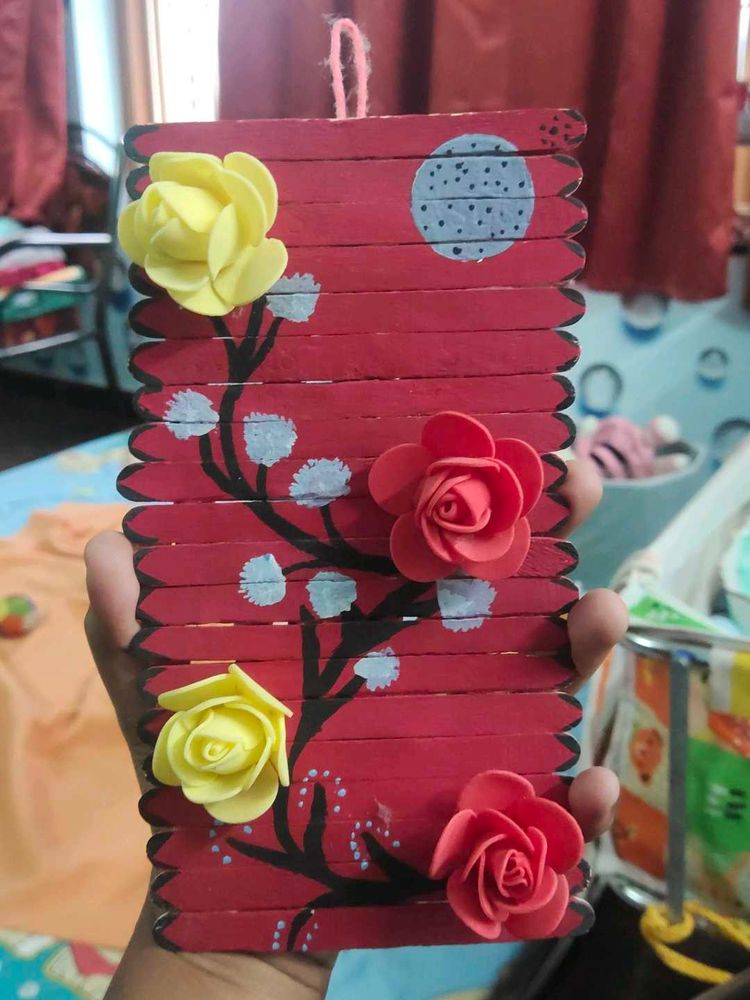 Handmade Popsicle Stick Flower Decor
