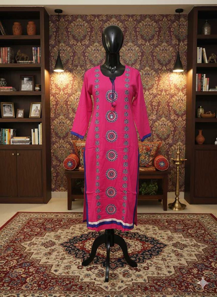 Pink Embroidered Kurta