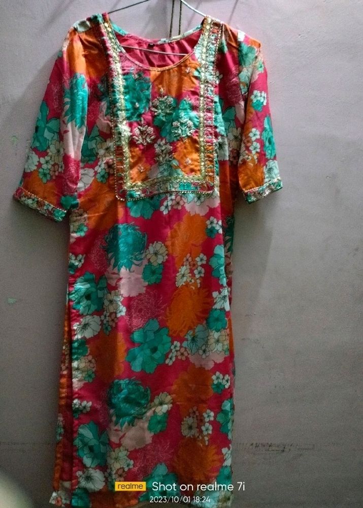Pink Printed Kurti