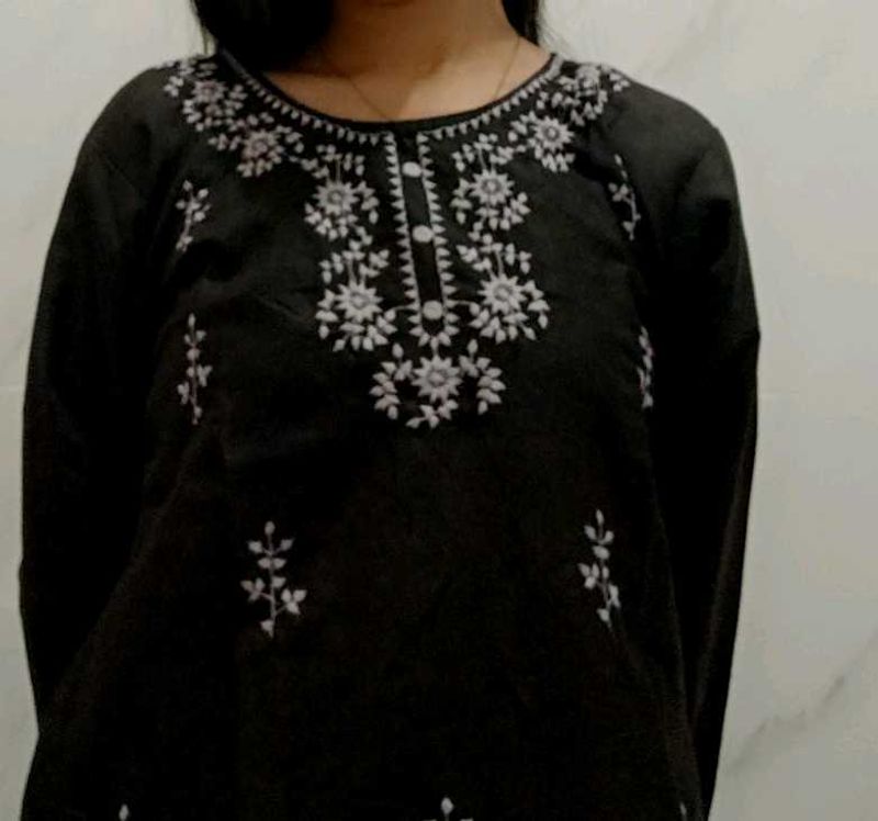Black Chikankari Trending Kurti