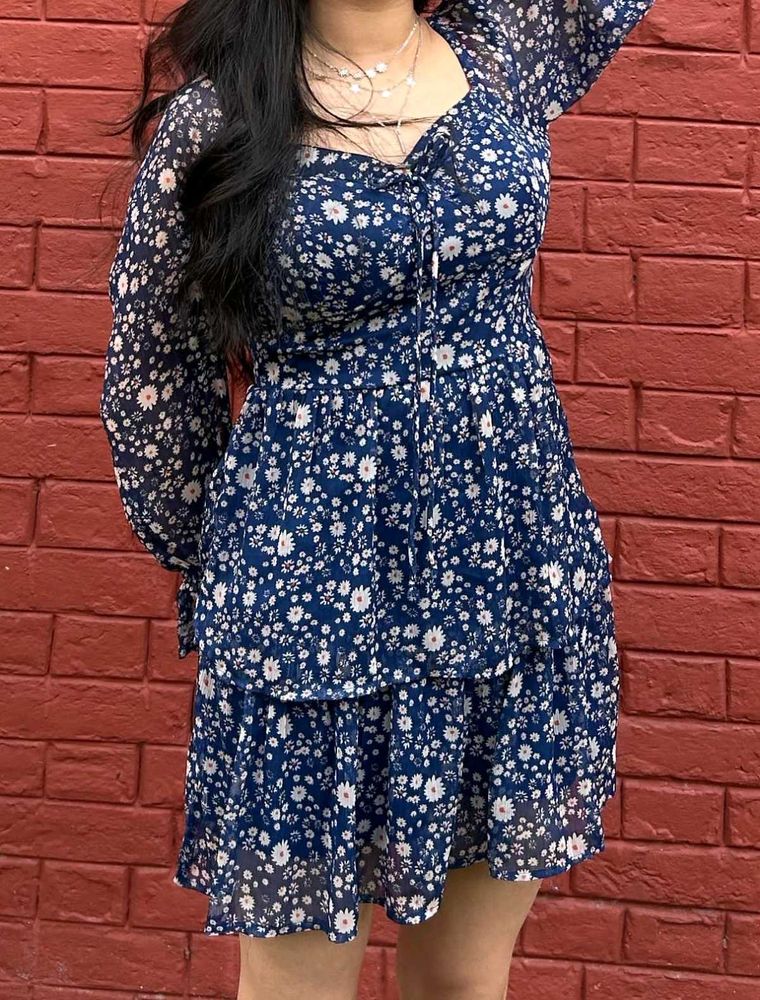 Rue Collection Floral Blue Dress