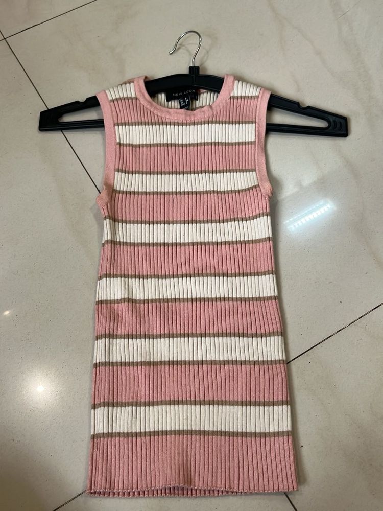 Striped Bodycon Sleeveless Top
