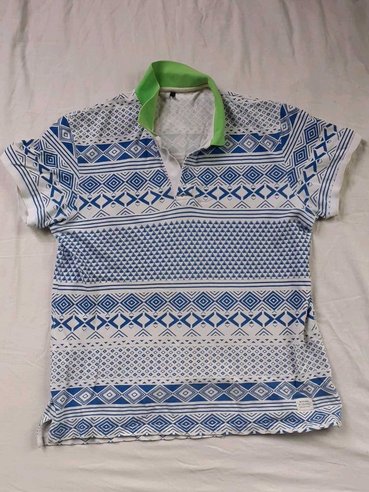 Patterned Polo Shirt
