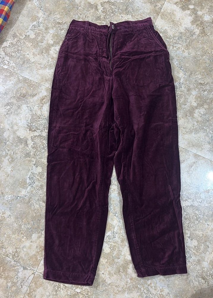 Velvet Burgundy Pants