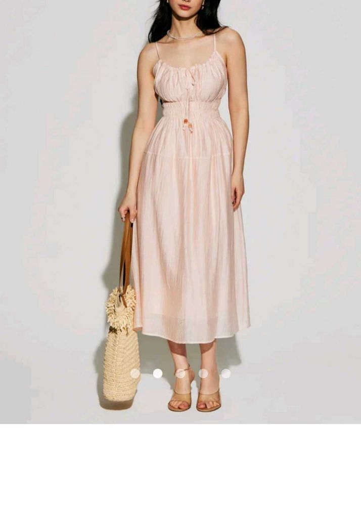 Elegant Pink Midi Sundress
