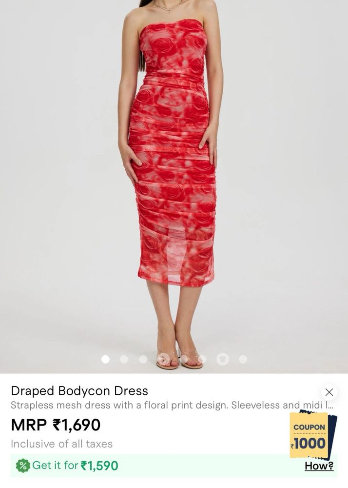 SAVANA /Urbanic Draped Bodycon Dress