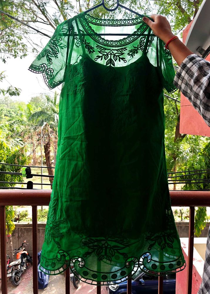 Elegant Green Cutout Dress
