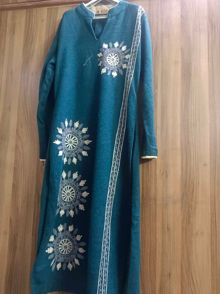 Woollen Kurti With Plazo And Shawl
