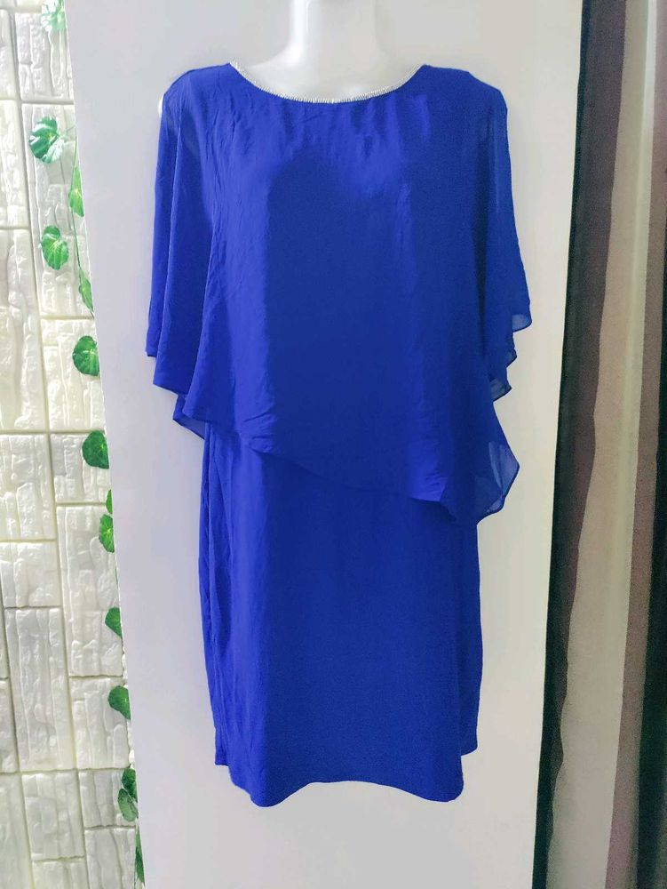 Elegant Royal Blue Layered One-Piece Dress