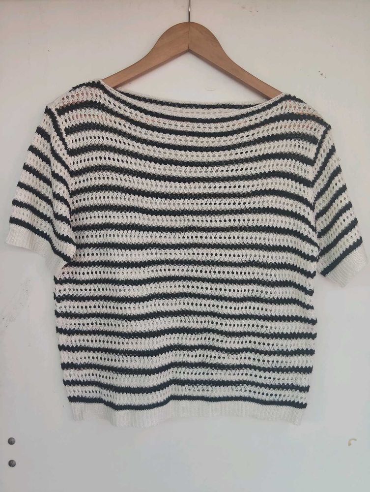 Striped Knit Crop Top