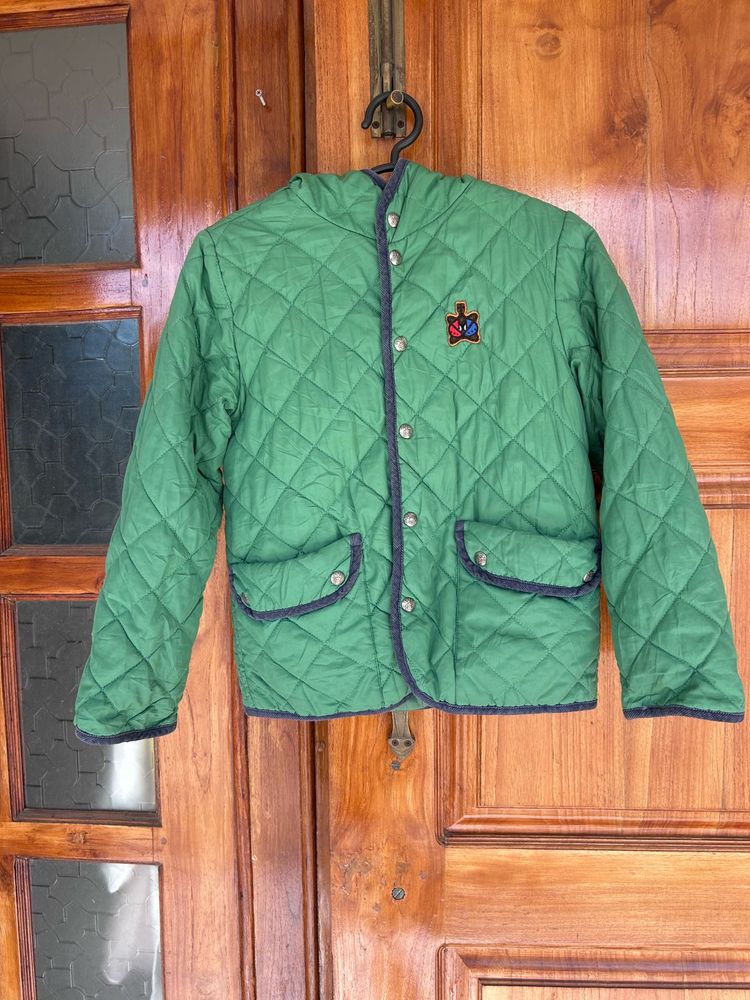 Kids Green Quilted Jacket
