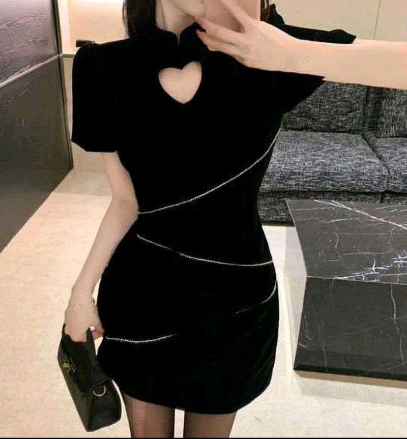 Black Korean Rhinestone Goth Dress Cosplay Anime