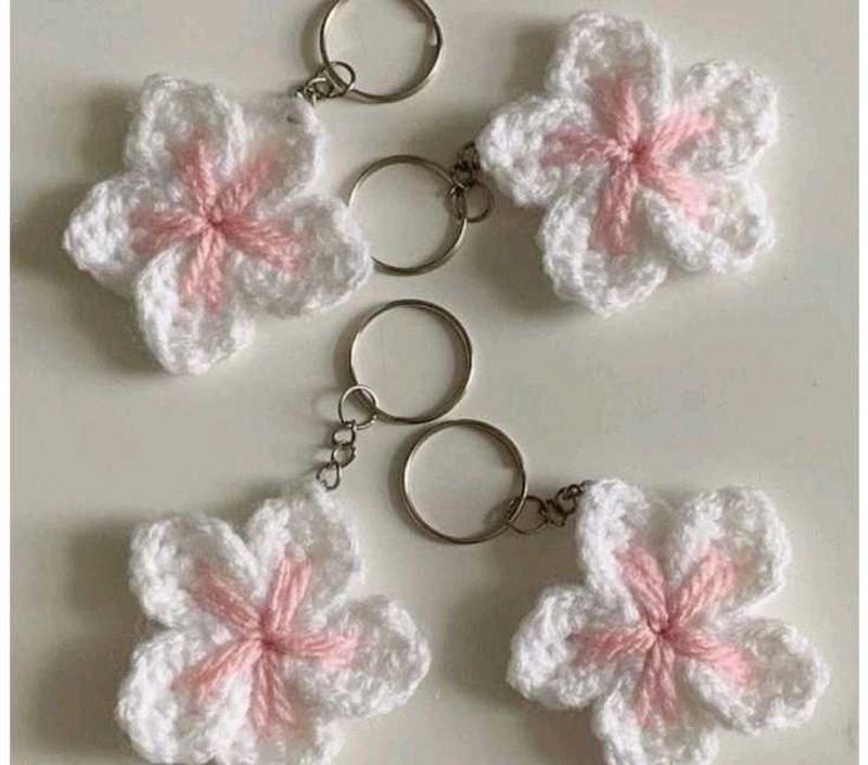 Crochet Flower Keychain