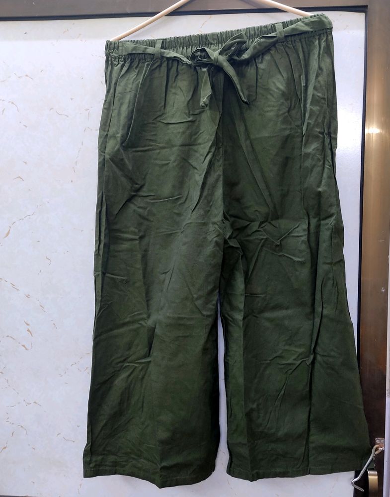 Olive Green Pant - Plazo