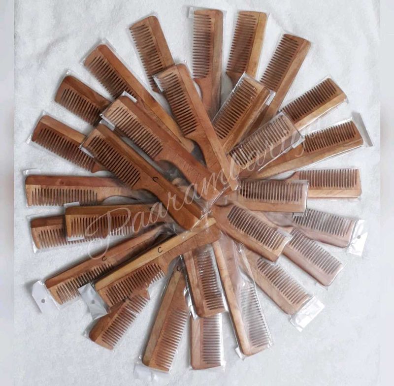 Wooden Hair Combs Set