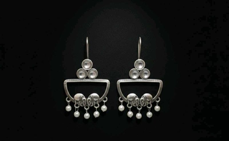 New Silver Tone Statement Earrings