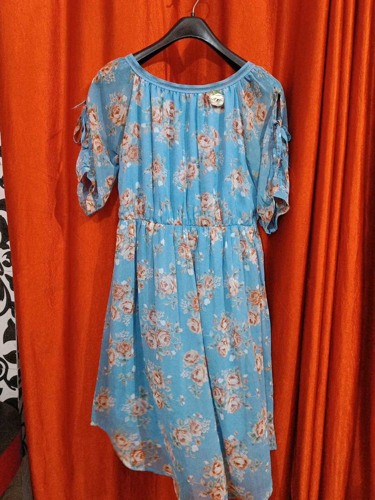 Floral Print Chiffon Dress