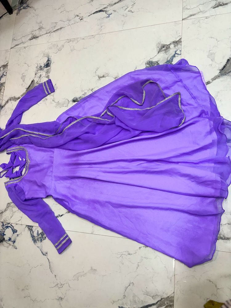 Purple Anarkali Suit
