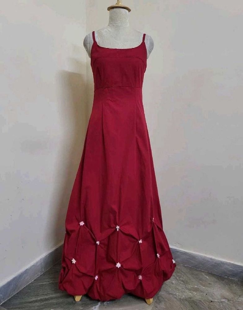 Elegant Maroon Maxi Dress