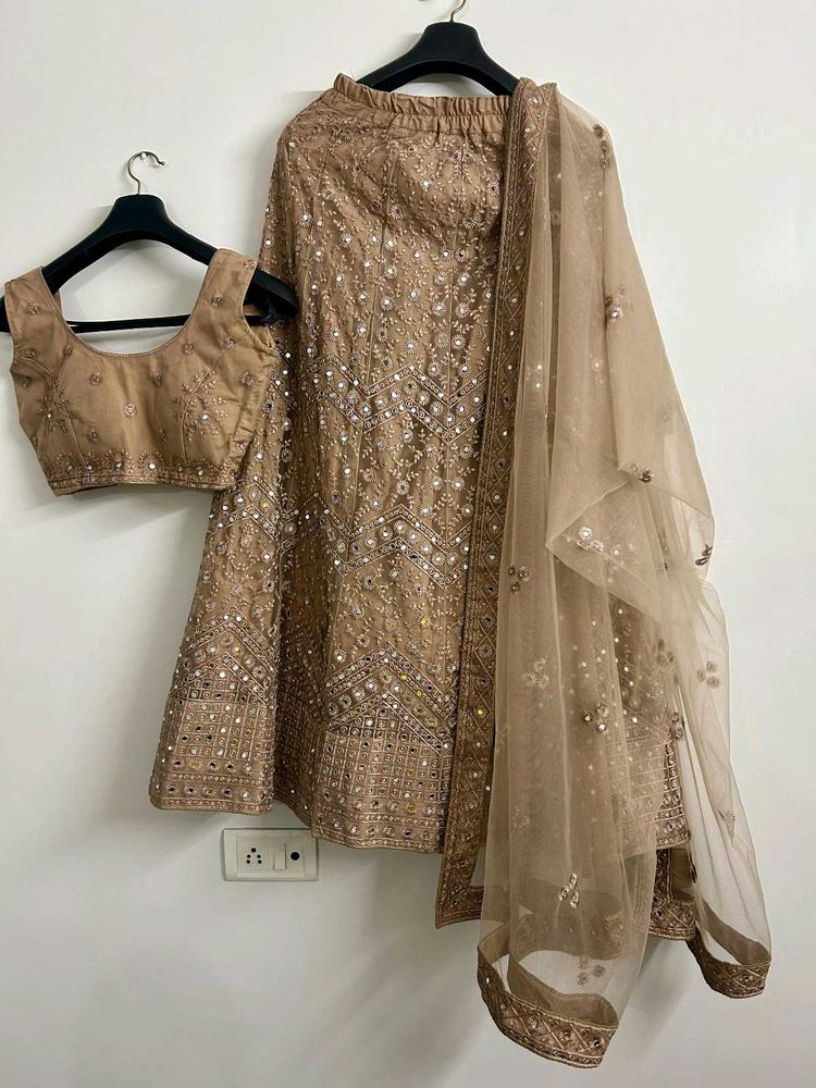 Elegant Tan/Coffee Lehenga Choli Set