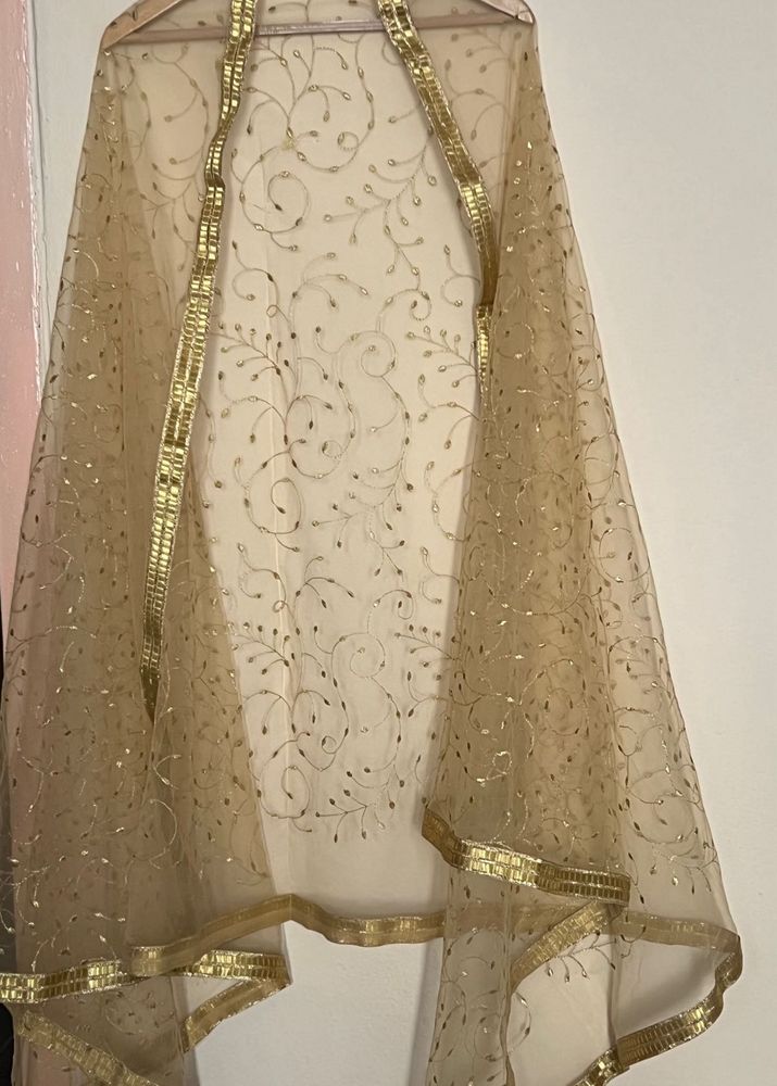 Golden Embroidered Dupatta
