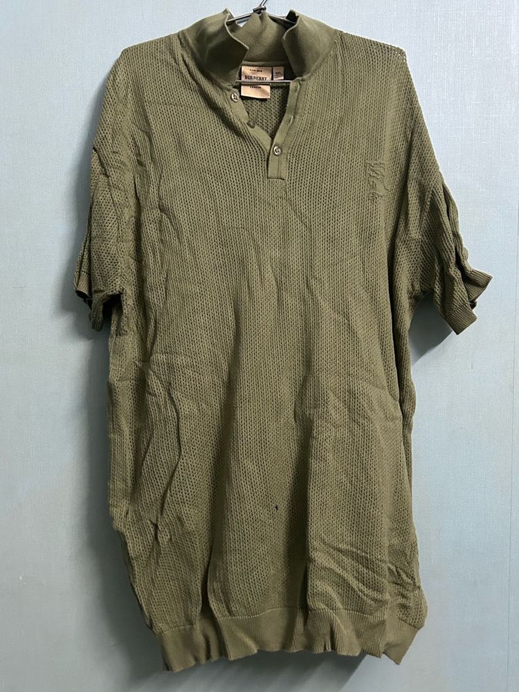 Olive Green Knit T-Shirt