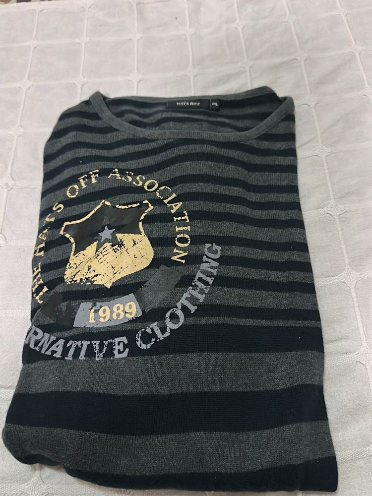 Striped Graphic Sweater Tee