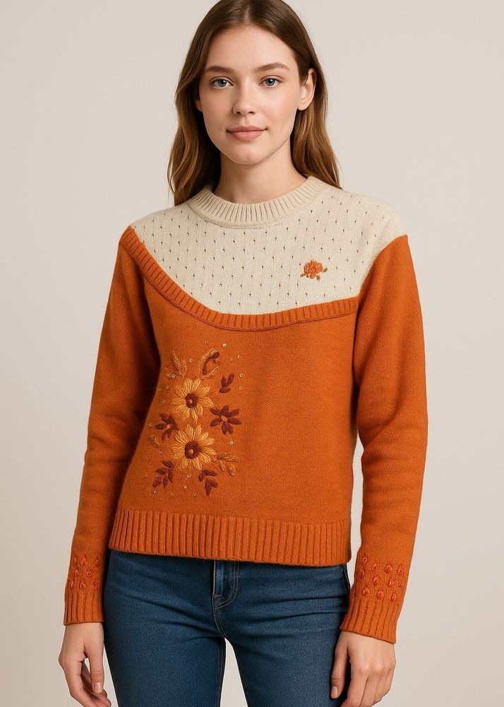 Gorgeous Embroidered Crop Asymmetrical  Sweate