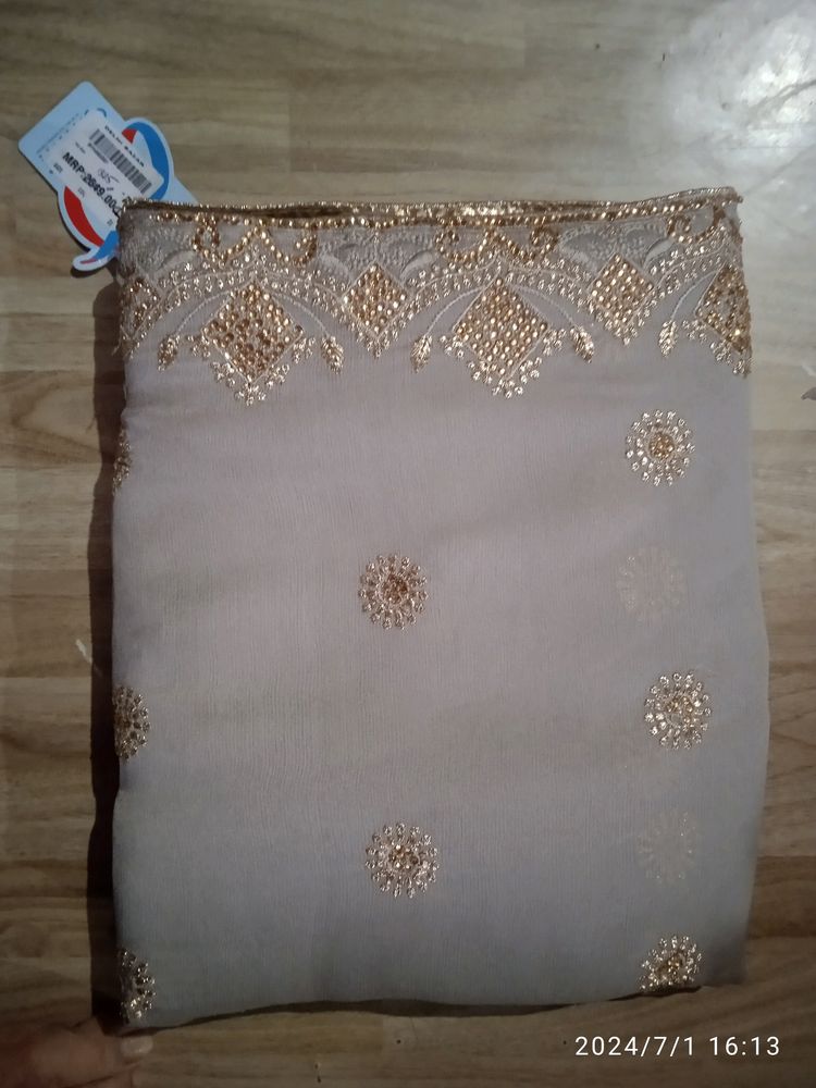Golden Work Saree