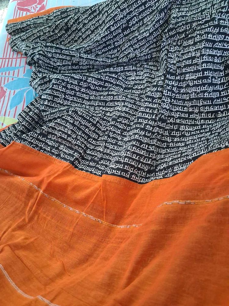 Elegant orange printed saree