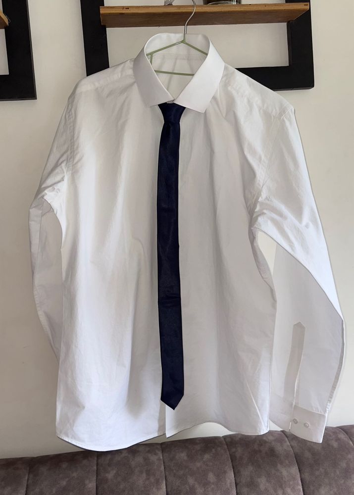 White President Formal Shirt with Tie
